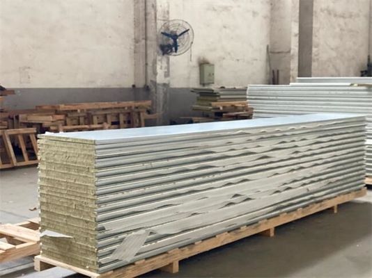 Beli Panel Sandwich Aluminium Terisolasi Langit-langit Rockwool 50mm pembuatan online